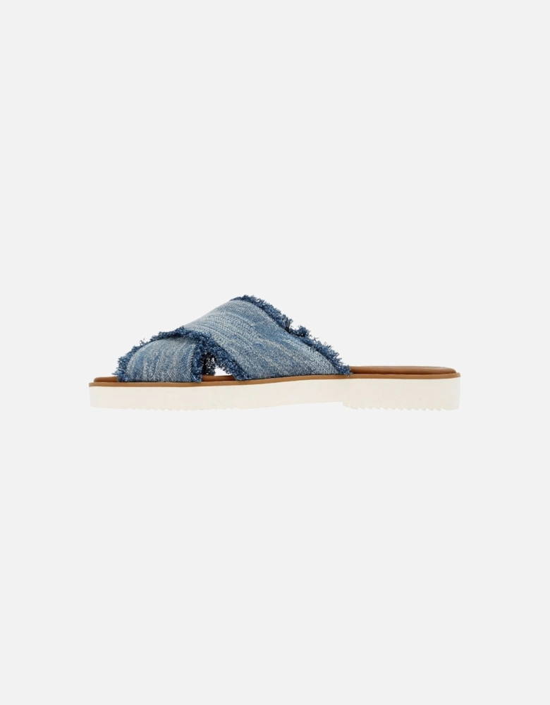 Mae Crossover Denim Women's Fray Dark Sky Sandals