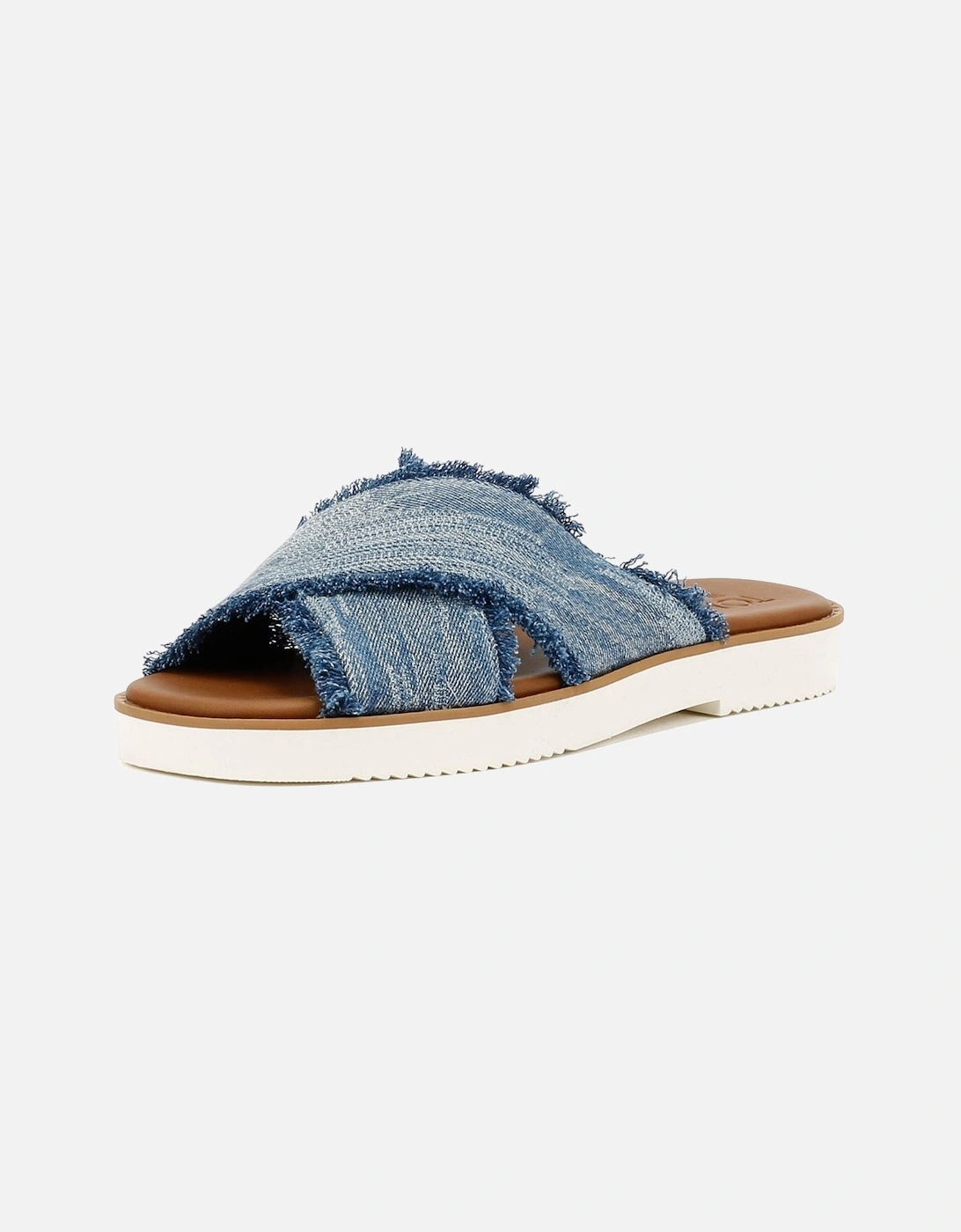 Mae Crossover Denim Women's Fray Dark Sky Sandals