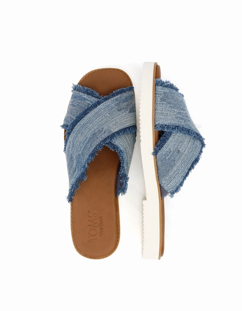 Mae Crossover Denim Women's Fray Dark Sky Sandals