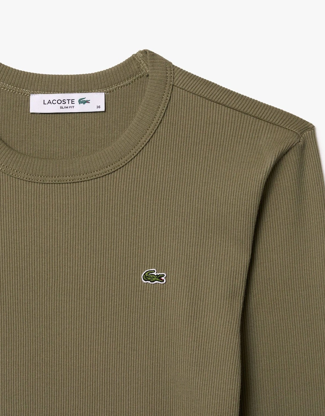 Slim Fit Ribbed Cotton T-Shirt