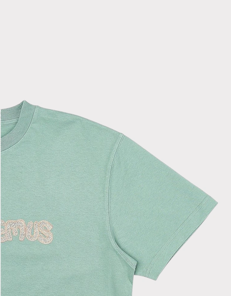 Le T-Shirt Raphia Print Macrame Logo Green