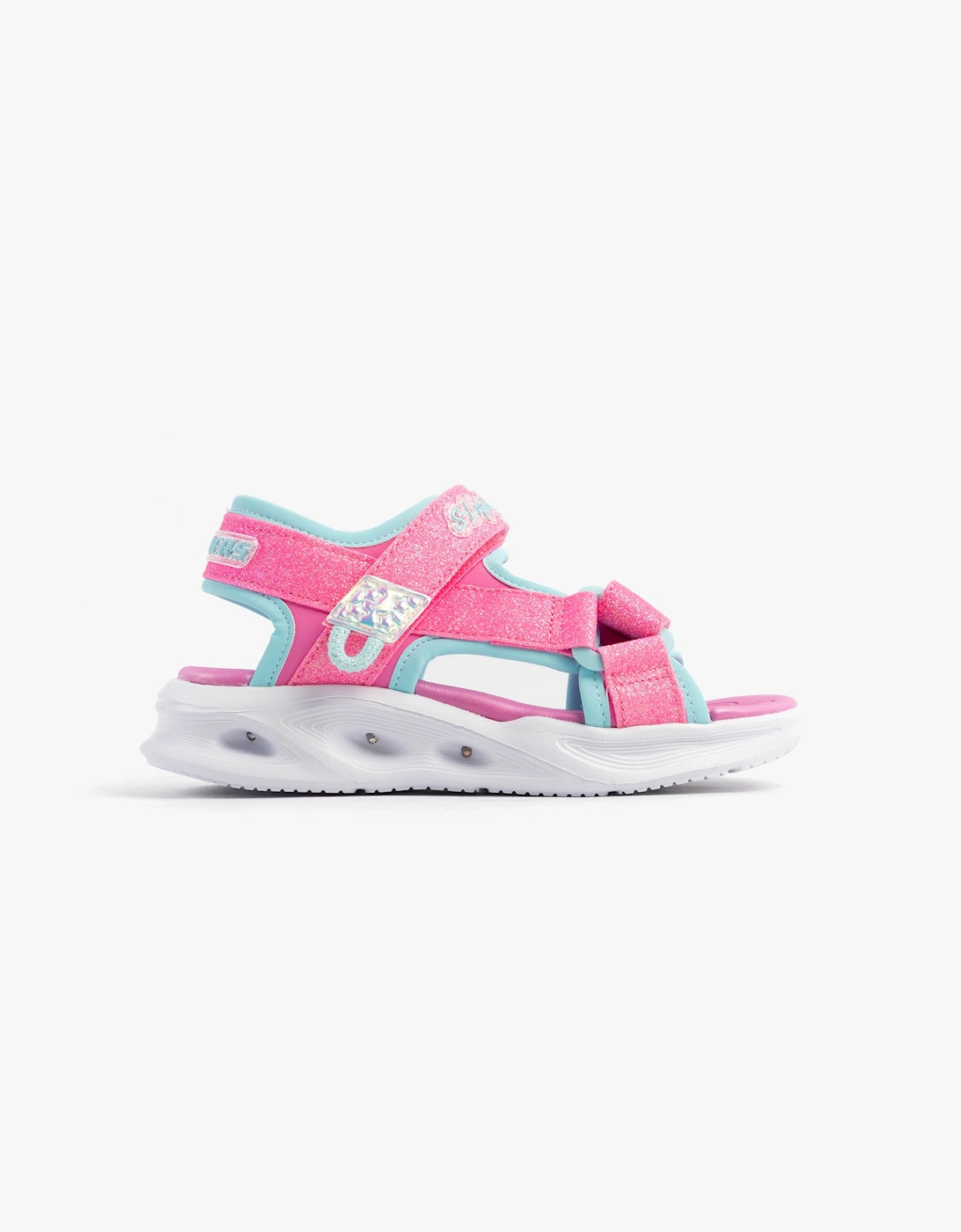 Girl's Skechers 303024L/HPAQ S-LIGHTS: SOLA GLOW Girls Sandals Hot Pink/Aqua - Size: UK 13 small kids