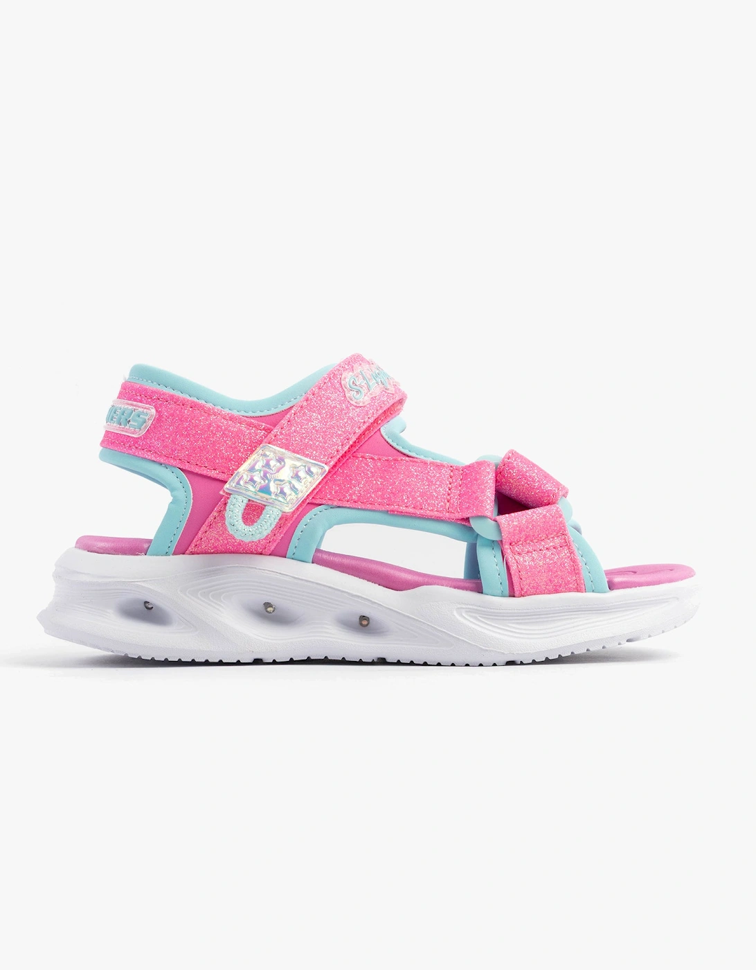 S-LIGHTS: SOLA GLOW Girls Sandals Hot Pink/Aqua, 7 of 6