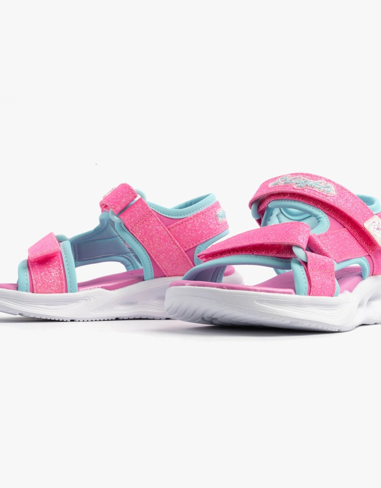 S-LIGHTS: SOLA GLOW Girls Sandals Hot Pink/Aqua