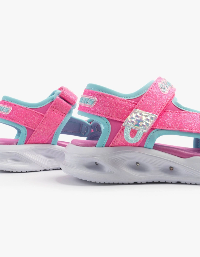 S-LIGHTS: SOLA GLOW Girls Sandals Hot Pink/Aqua