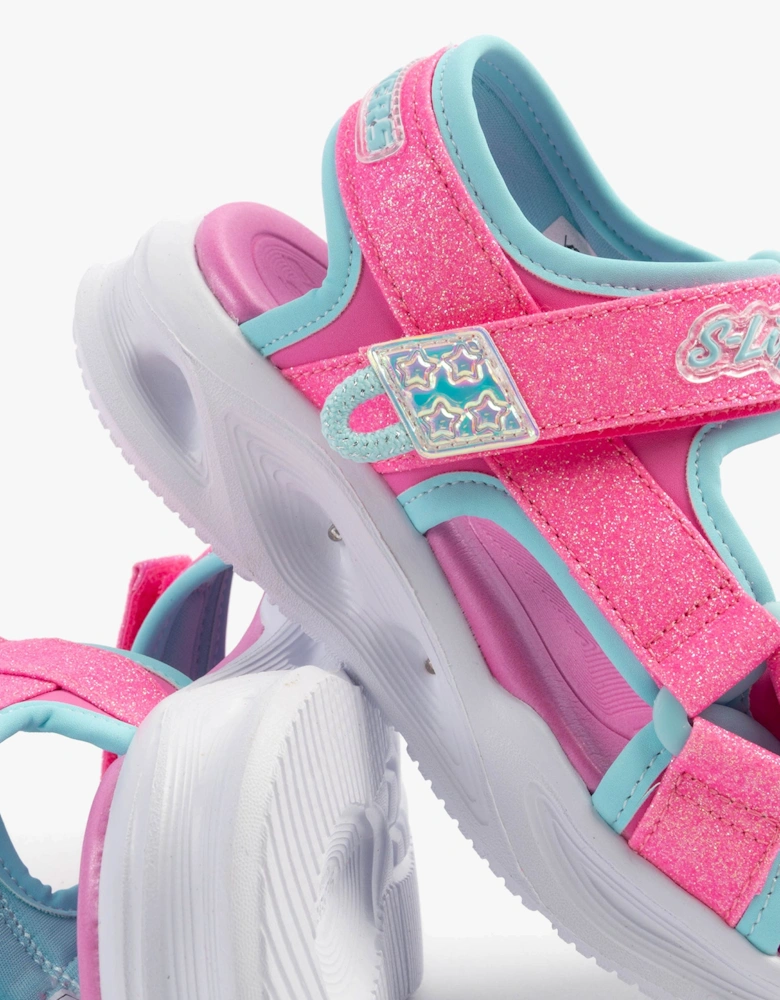 S-LIGHTS: SOLA GLOW Girls Sandals Hot Pink/Aqua