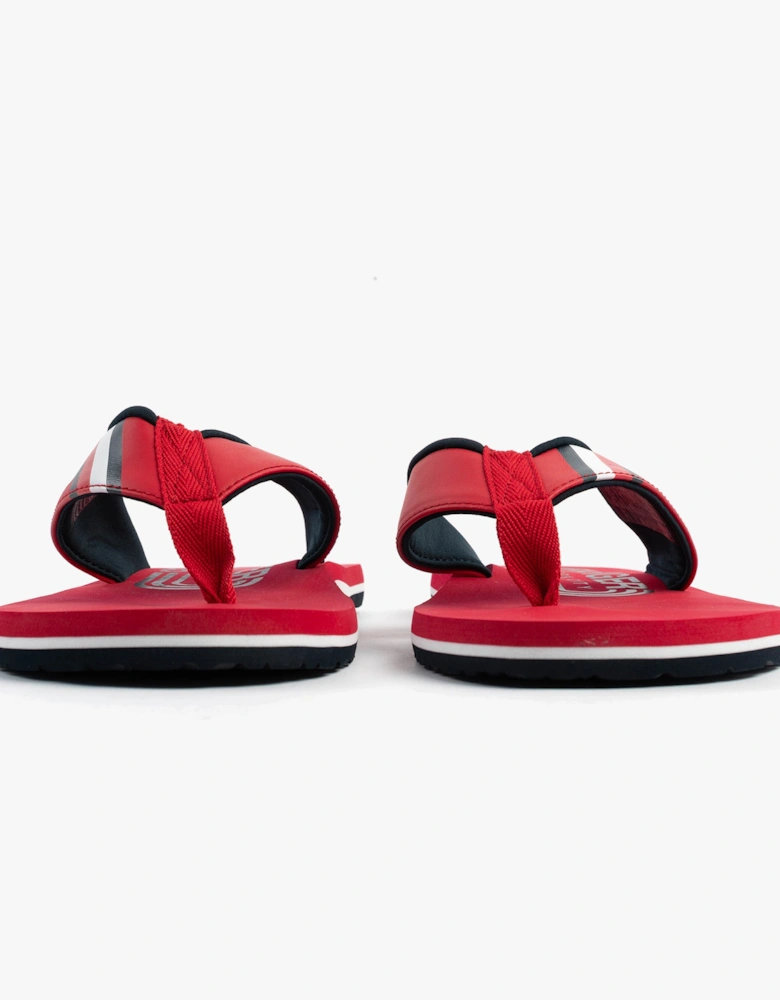 HILFIGER RWB PADDED Mens Flip Flops Primary Red