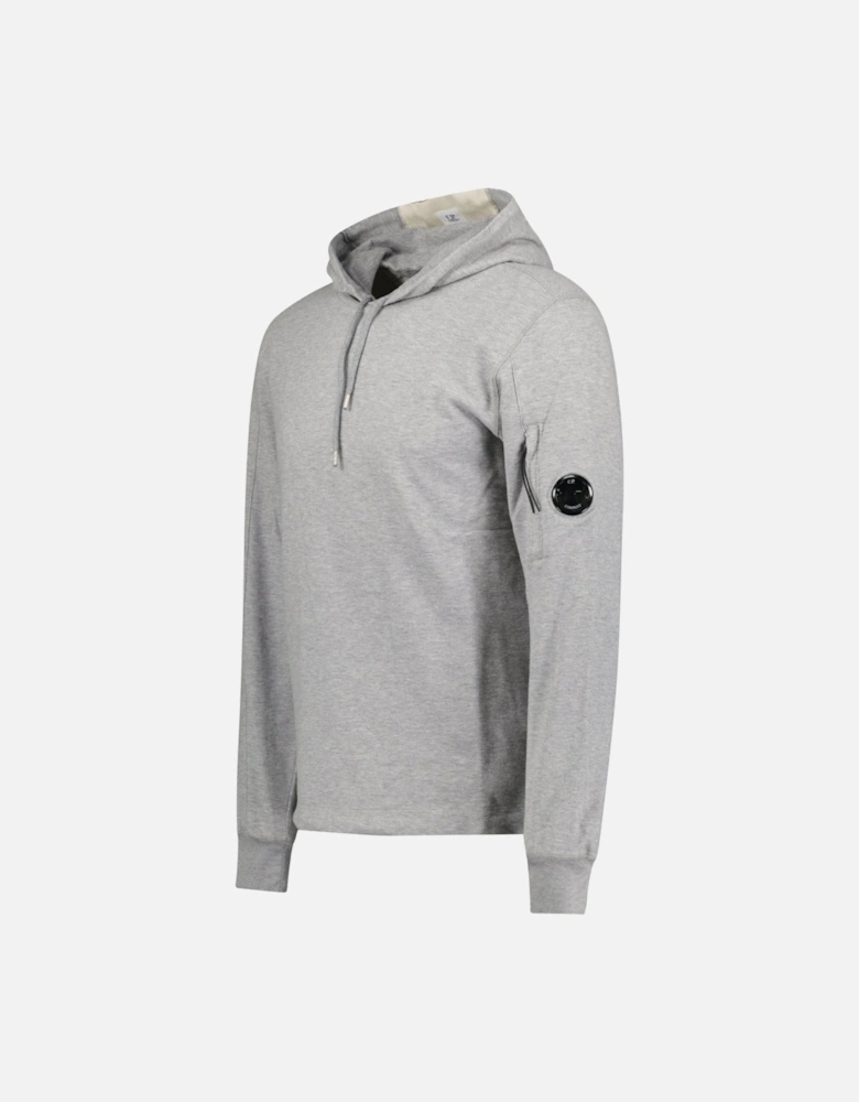 Hooded Lens Light Fleece Sweatshirt Grey
