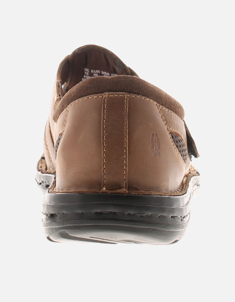 Mens Sandals Albert Fisherman Leather Walking Touch Fastening Tan U