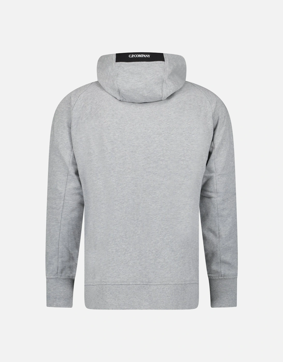 Diagonal Raised Fleece Full Zip Hooded Sweatshirt in Grey Melange