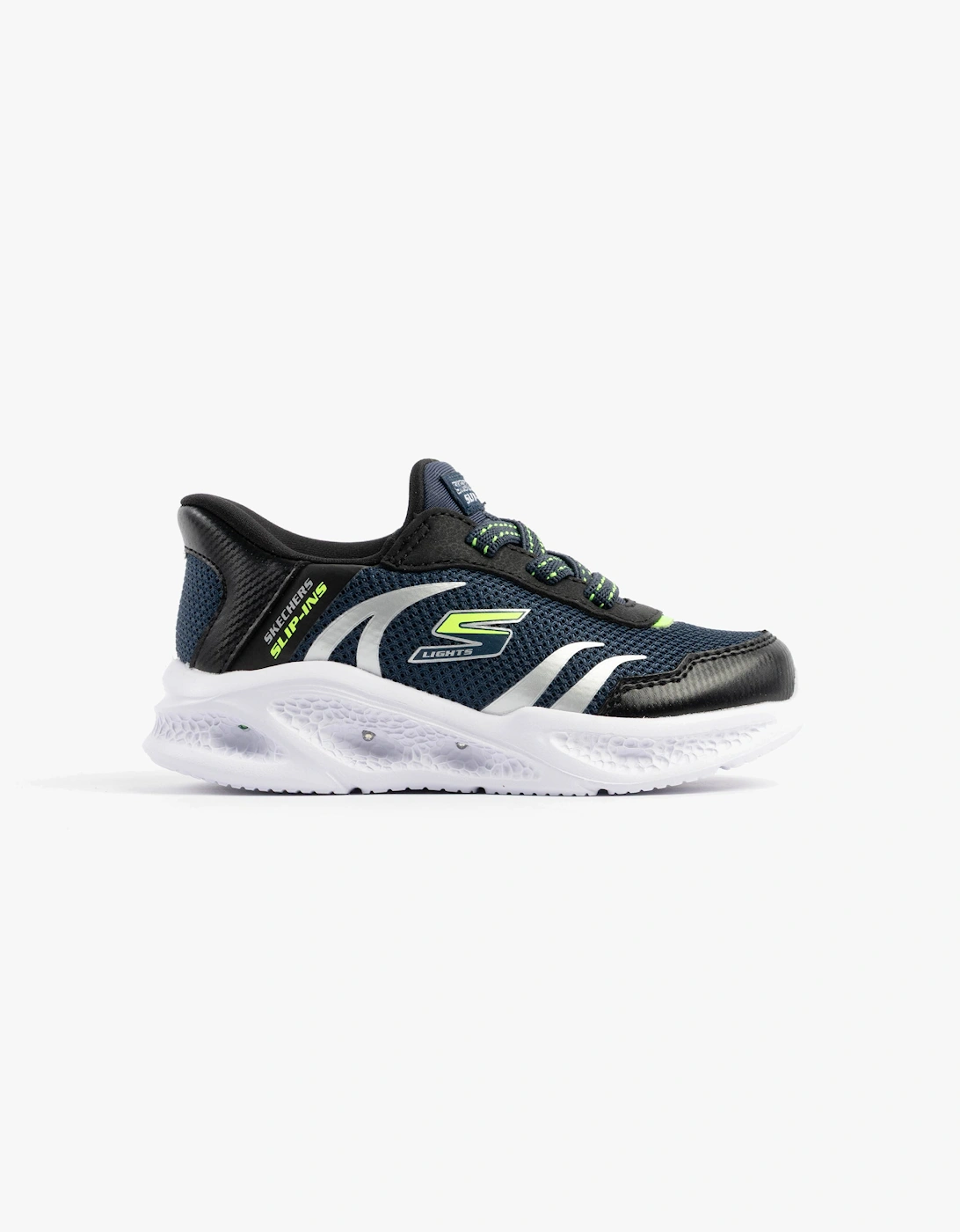 Boy's Skechers 403848N/Nvbk Meteor-Lights-Brisk-Beams Boys Trainers Navy/Black - Blue - Size, Uk 4 Small Kids