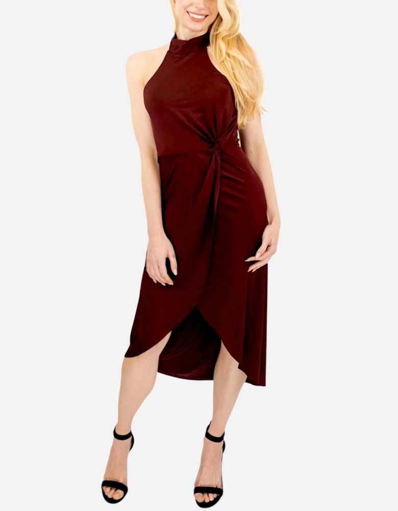 Womens Halter neck Midi Dress Evening Cocktail Elegant Party Ball Gown