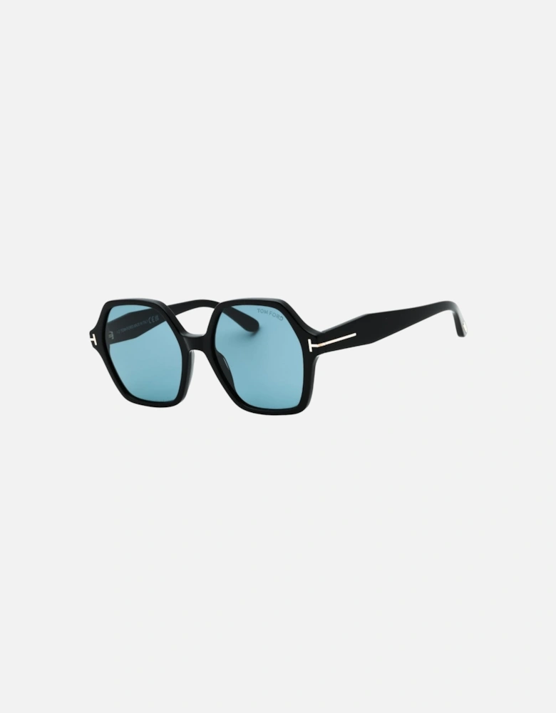 Romy Smoke Hex Lens Shiny Black Sunglasses
