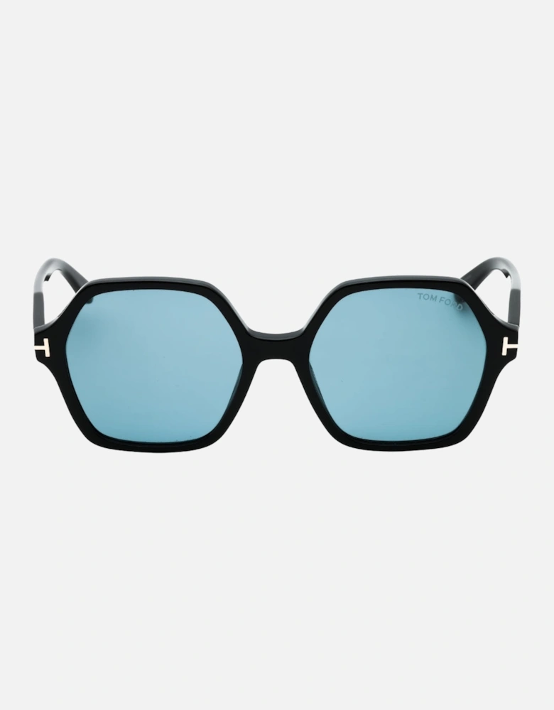 Romy Smoke Hex Lens Shiny Black Sunglasses