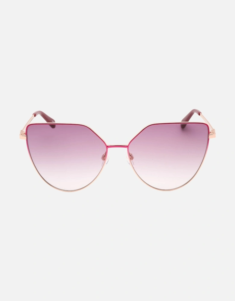 Fuchsia Pink Lens Rose Gold Frame Sunglasses