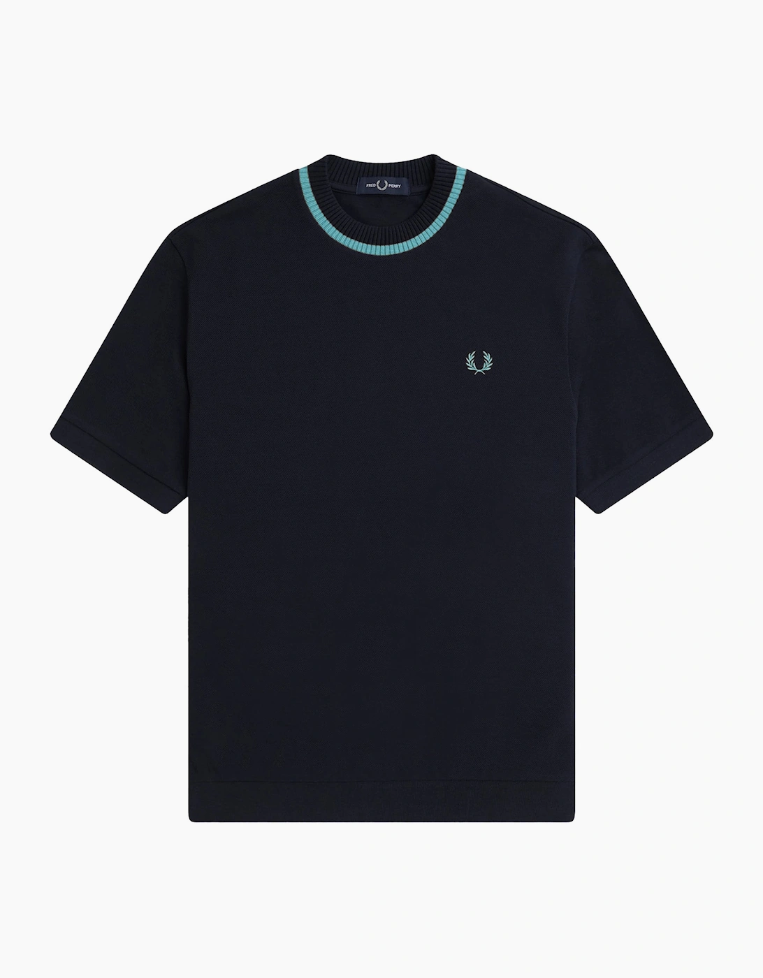 Men's Fred Perry Crew Neck Pique T-Shirt - Navy - Size: 42