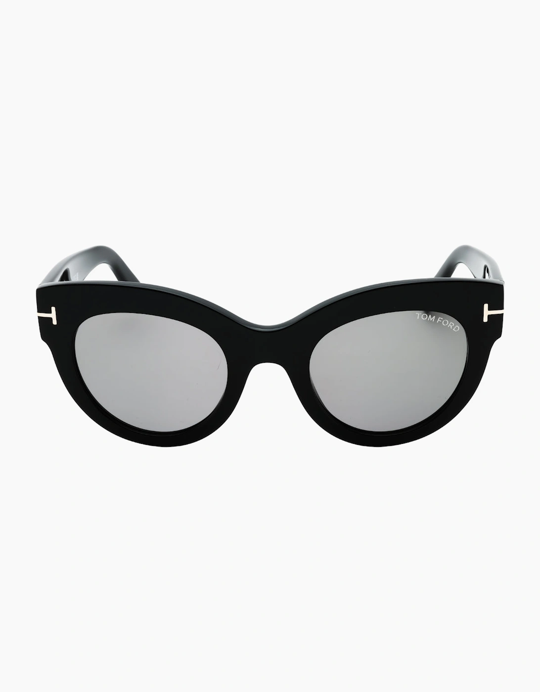Women's Tom Ford Lucilla Smoke Mirror Lens Shiny Black Thick Framed Sunglasses - Size: ONE size