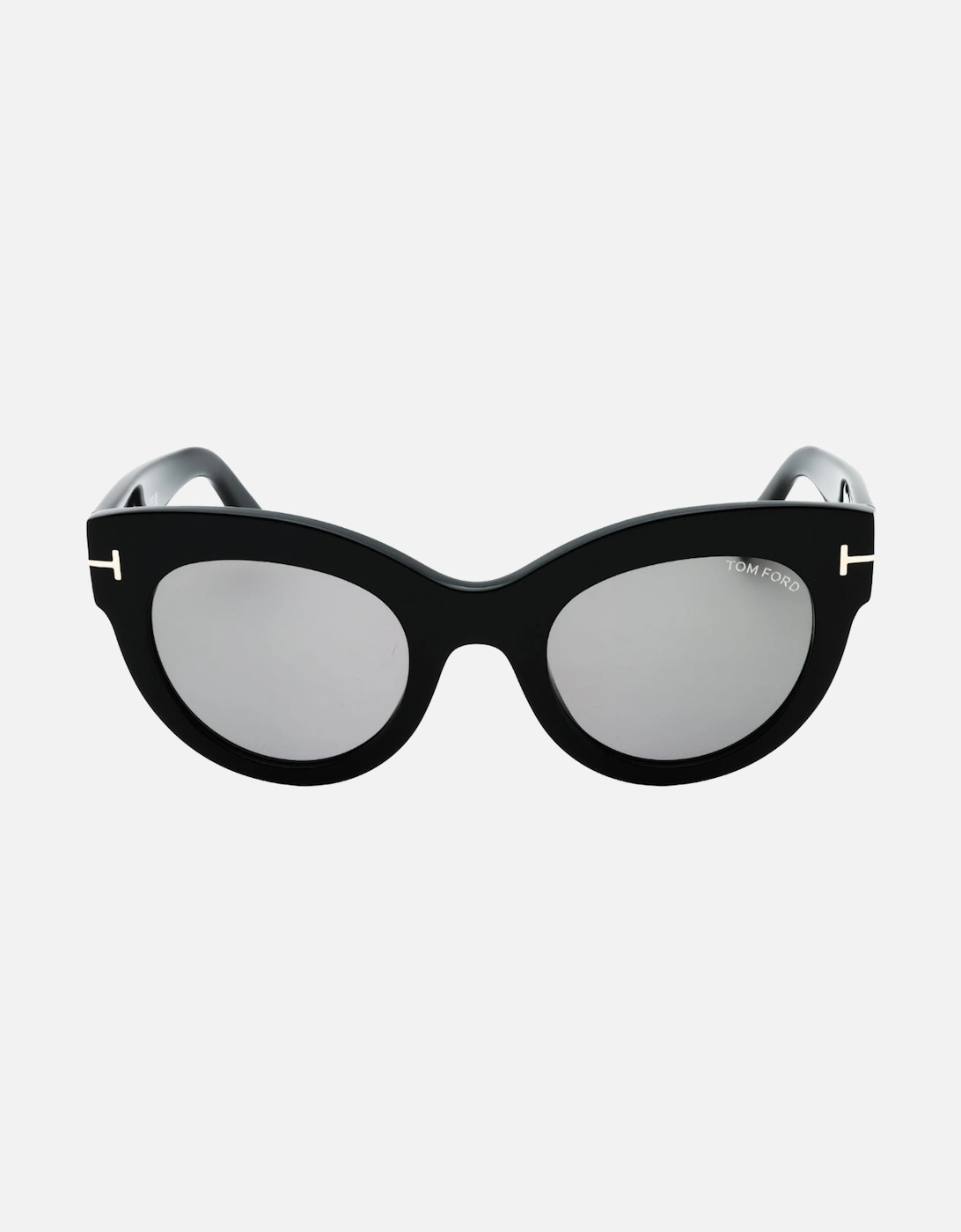 Lucilla Smoke Mirror Lens Shiny Black Thick Framed Sunglasses