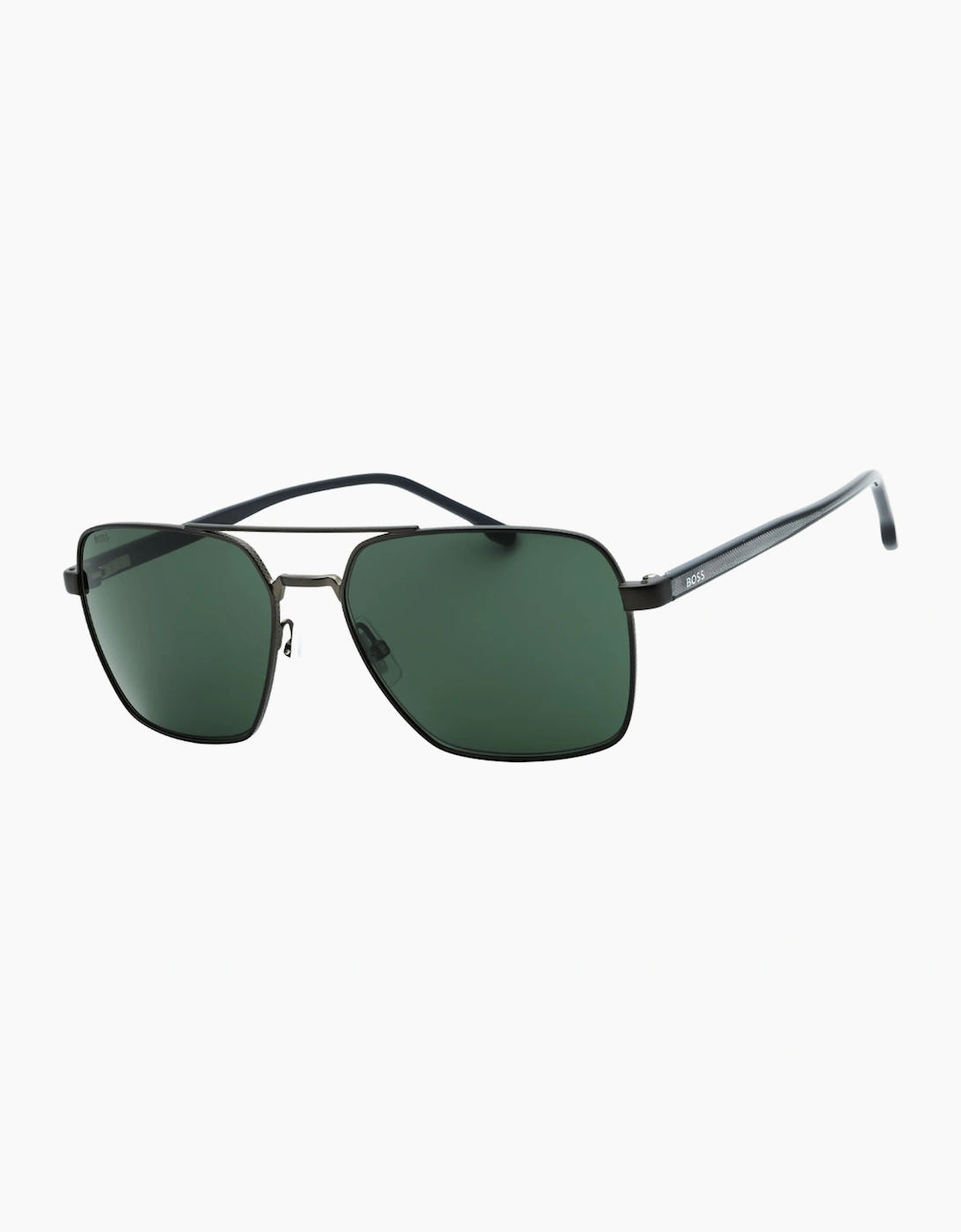 Hugo Boss Men's Green/Black Lens Matte Ruthenium Sunglasses - Size: One Size