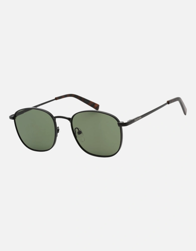 Solid Green Lens Matte Black Sunglasses