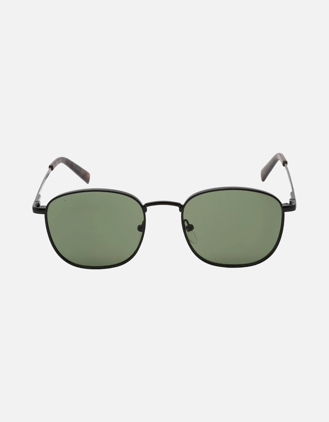 Solid Green Lens Matte Black Sunglasses