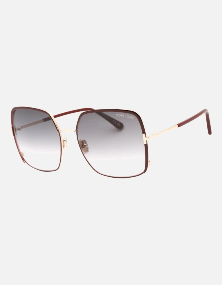 Gradient Blue Lens Shiny Bordeaux Sunglasses