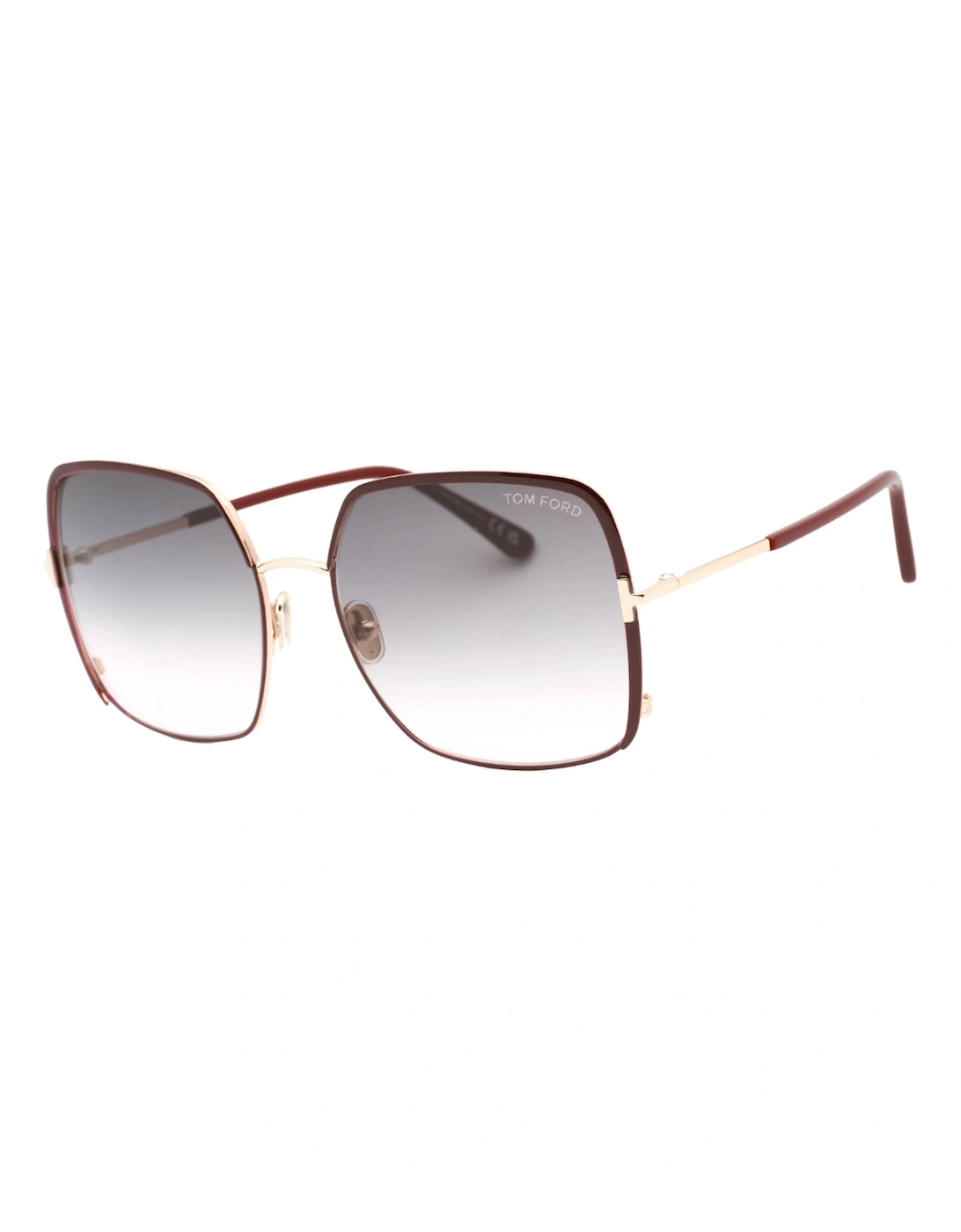 Women's Tom Ford Gradient Blue Lens Shiny Bordeaux Sunglasses - Size: ONE size
