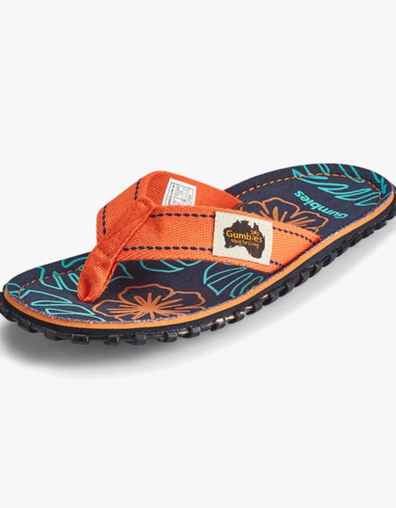 ISLANDER Unisex Recycled Flip-Flops Orange Hibiscus