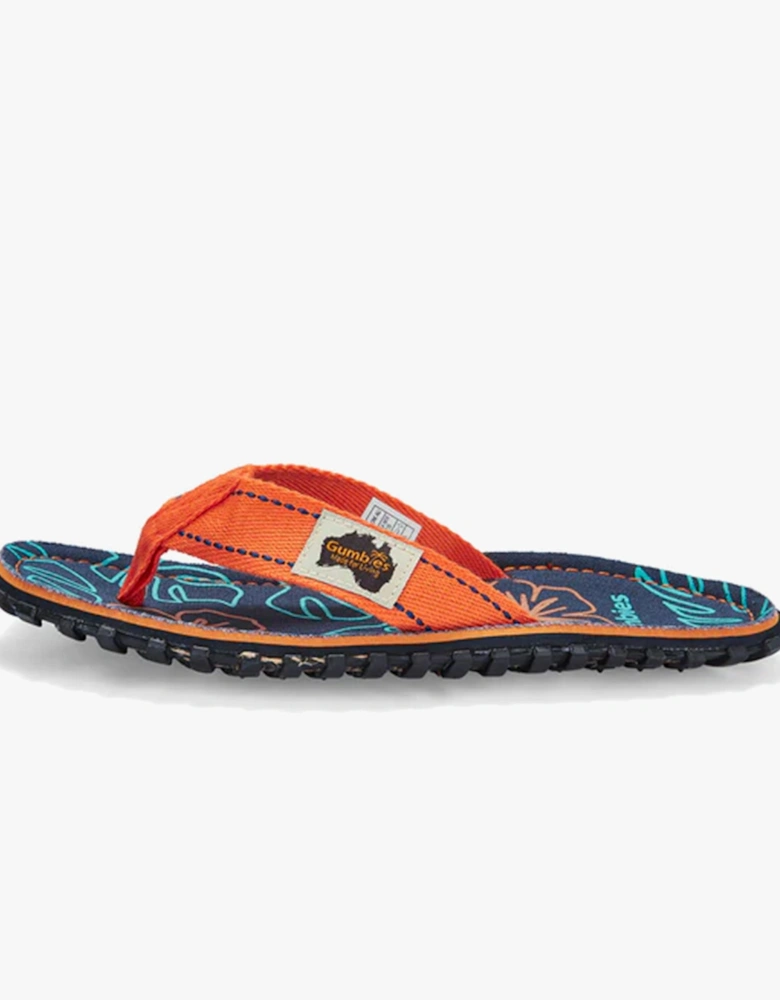 ISLANDER Unisex Recycled Flip-Flops Orange Hibiscus