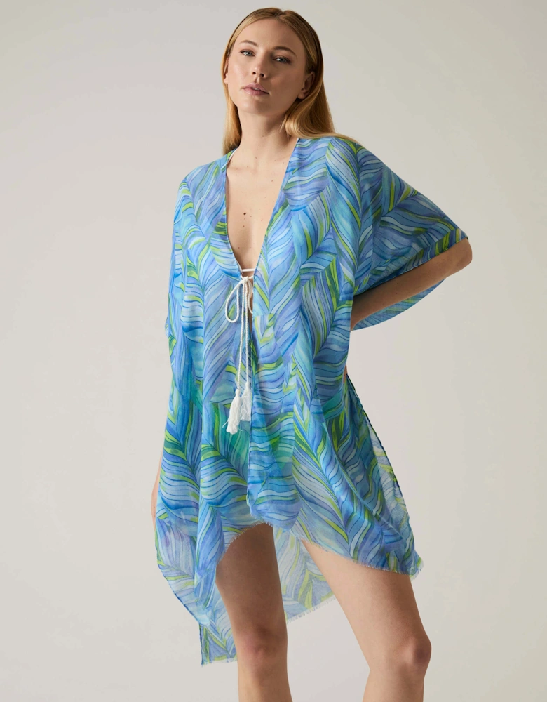 Abstract Print Blue Kaftan