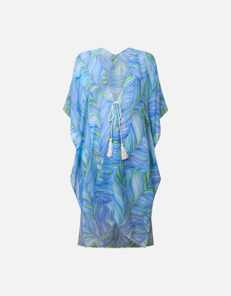 Abstract Print Blue Kaftan