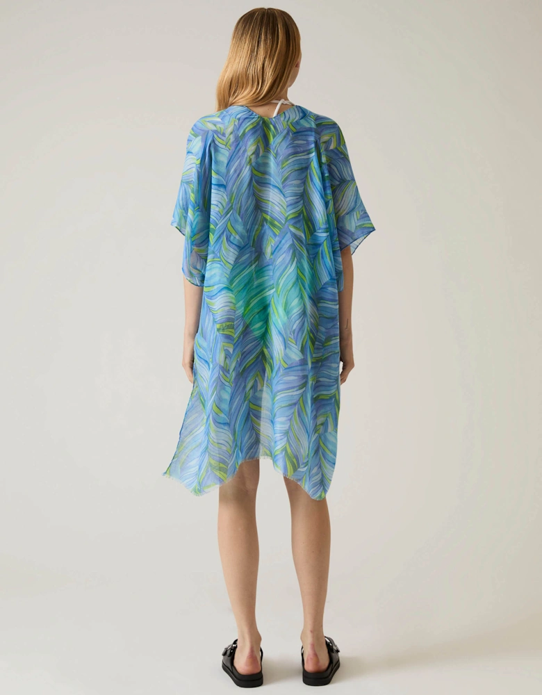 Abstract Print Blue Kaftan