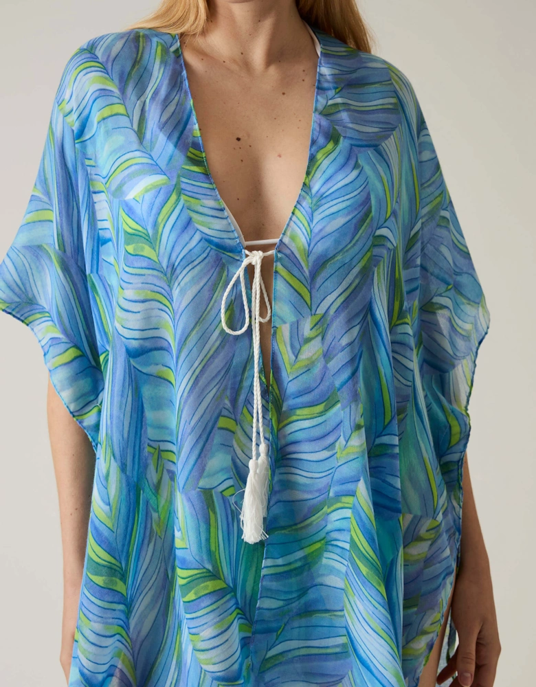 Abstract Print Blue Kaftan