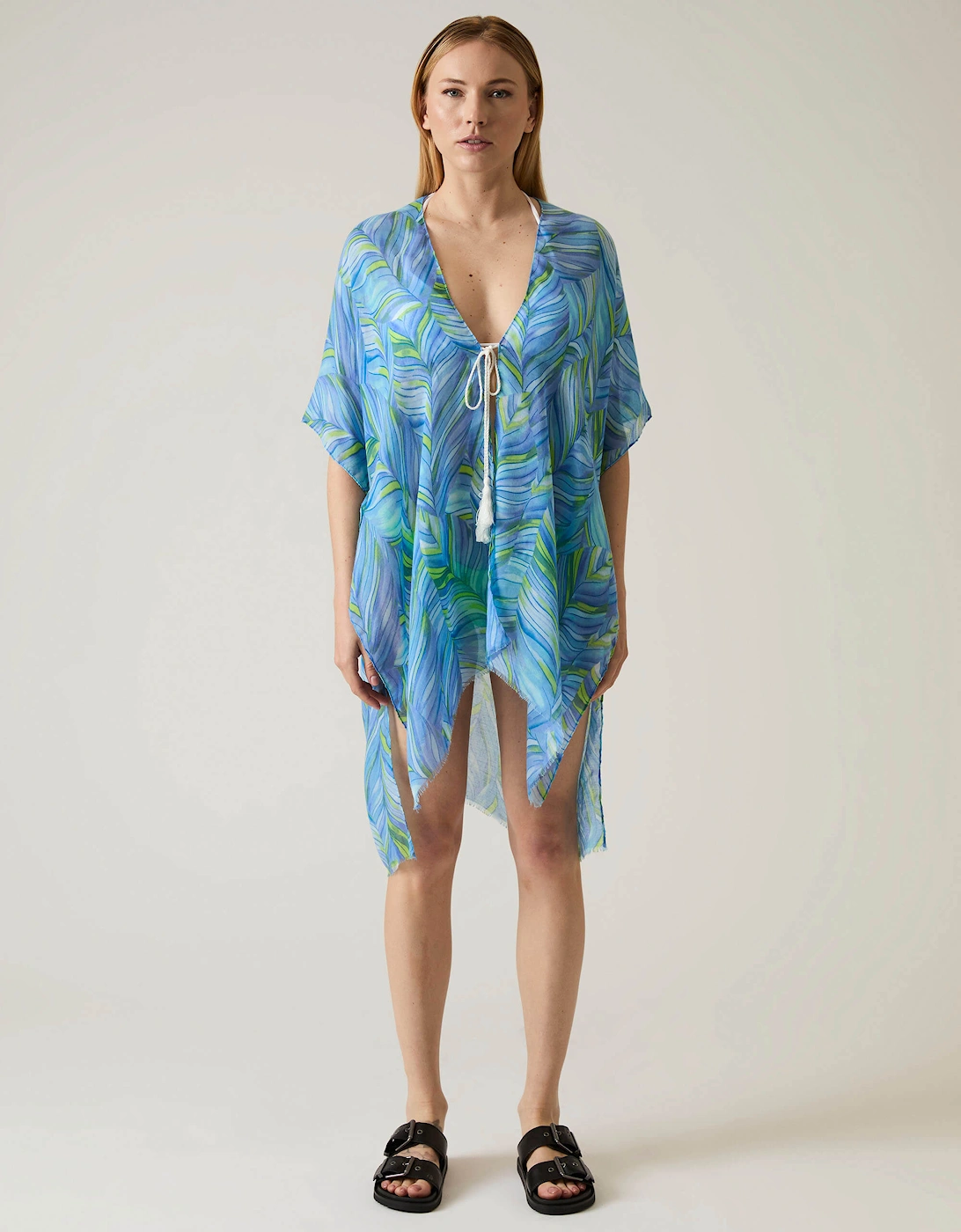 Abstract Print Blue Kaftan, 7 of 6