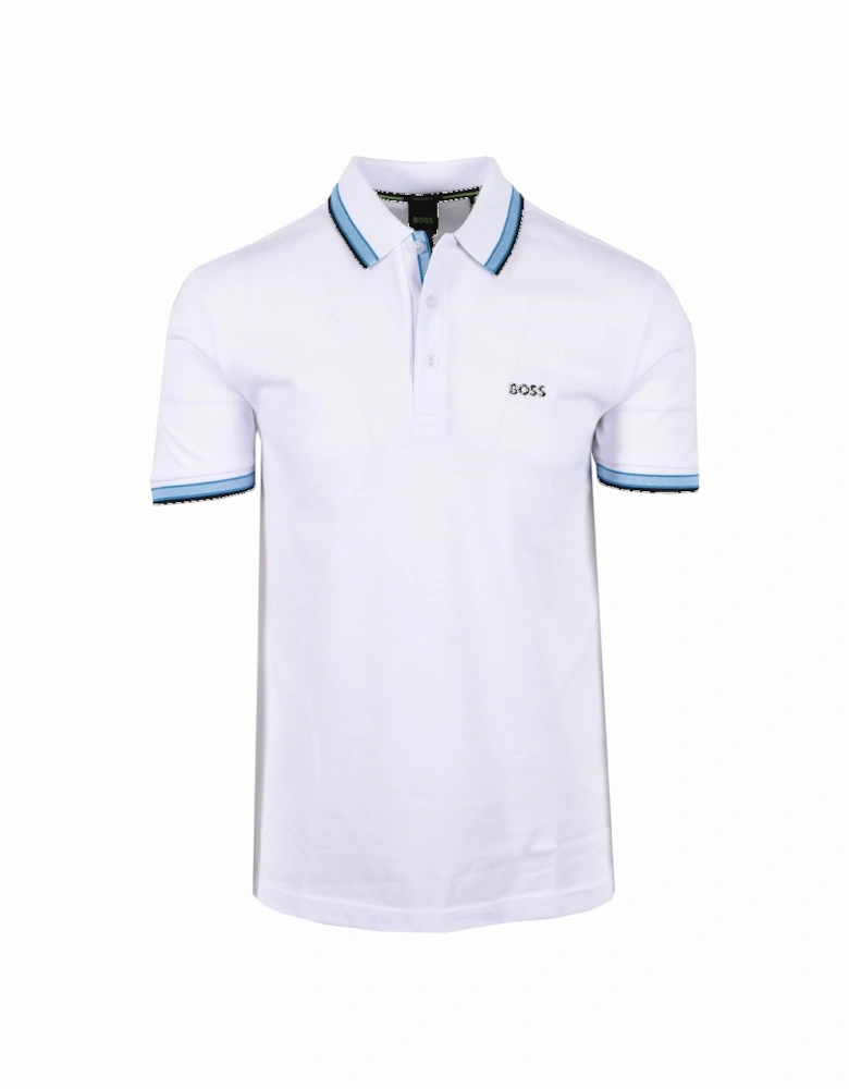 Boss Green Paddy Polo Open White with Blue