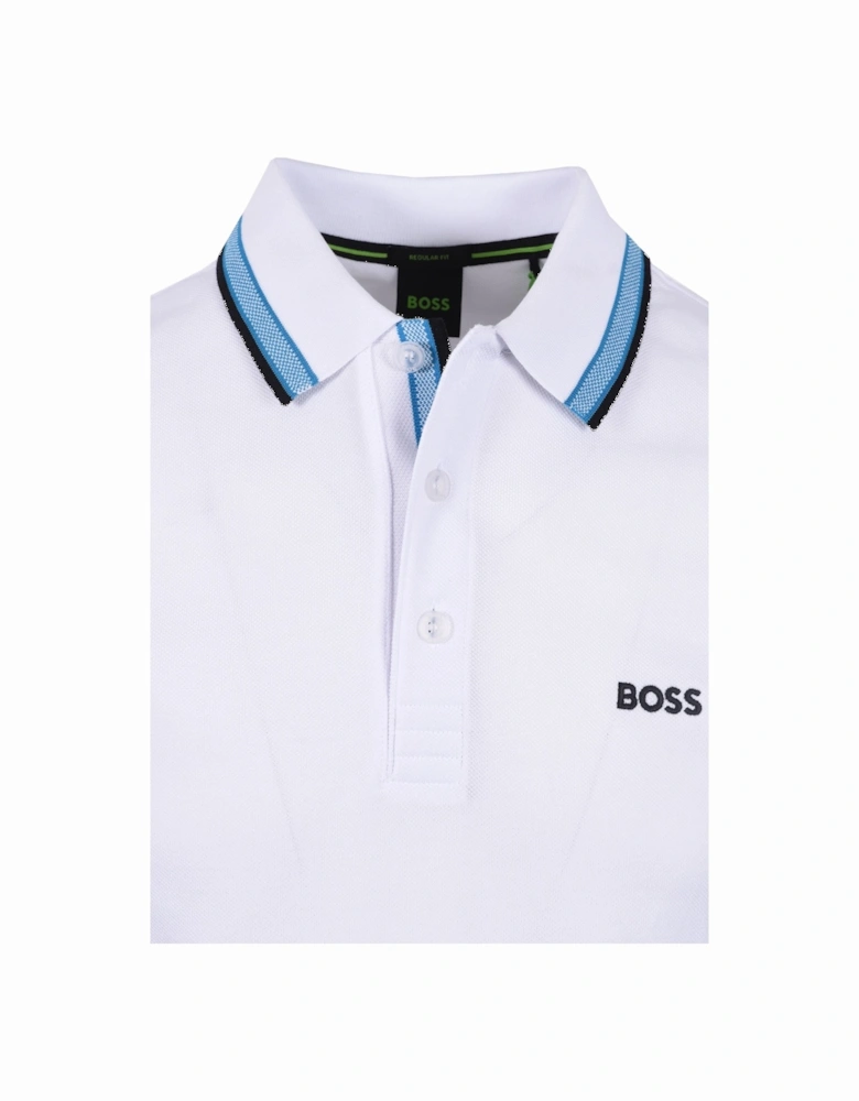 Boss Green Paddy Polo Open White with Blue