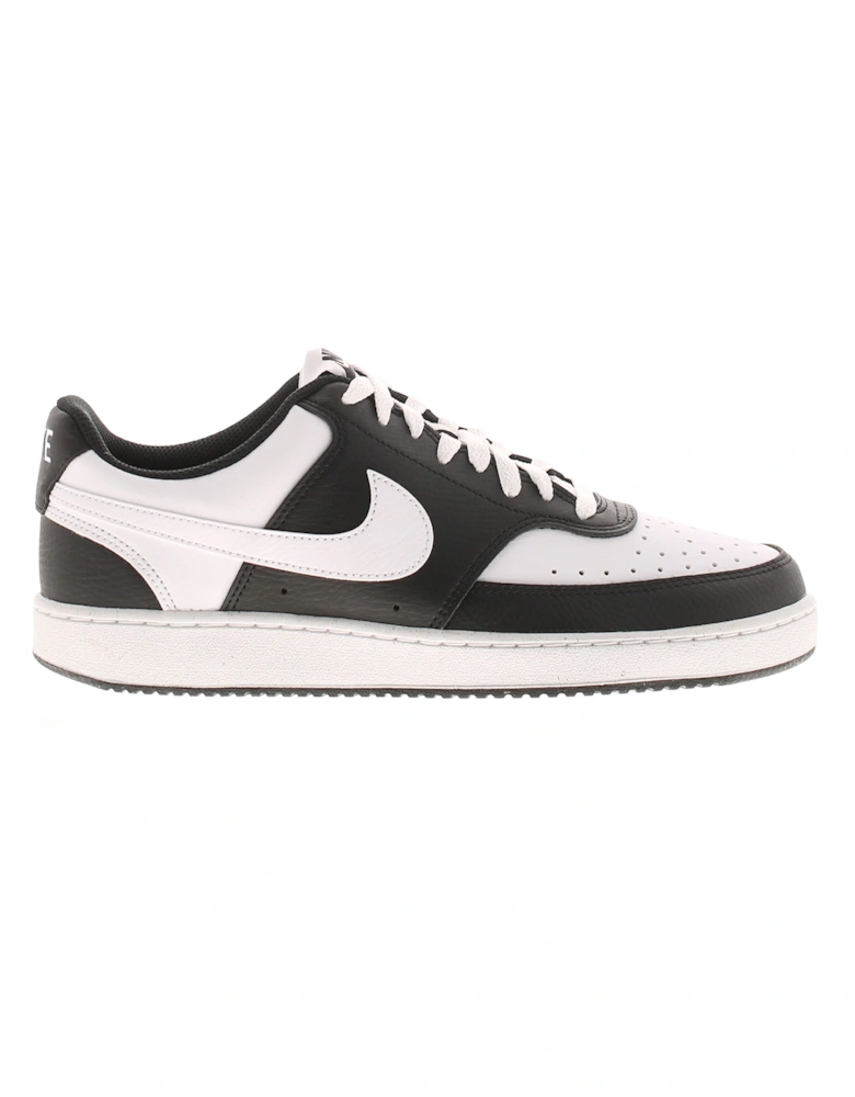 Womens Trainers Court Vision Low Leather Lace Up Black UK Size
