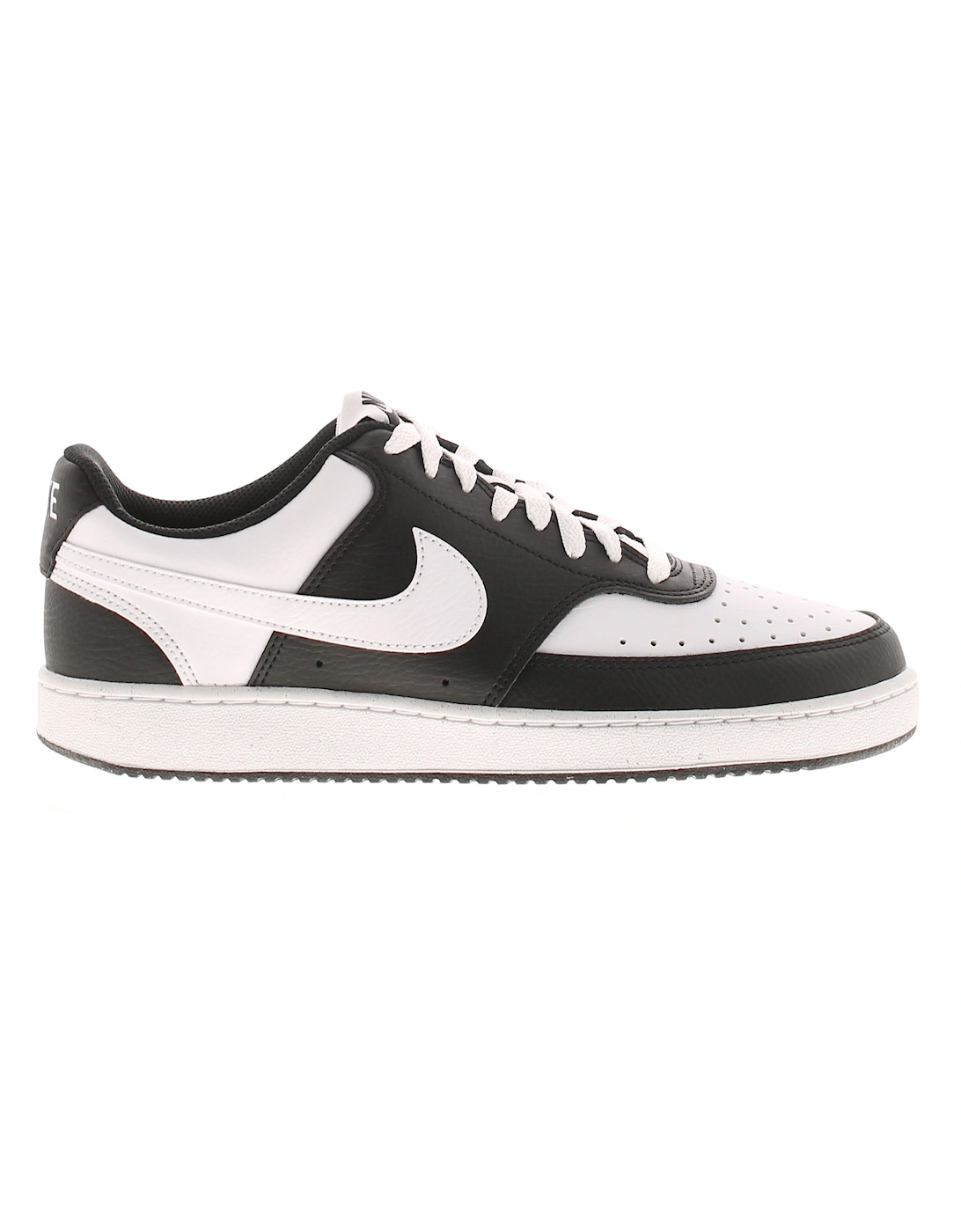 Womens Trainers Court Vision Low Leather Lace Up Black UK Size