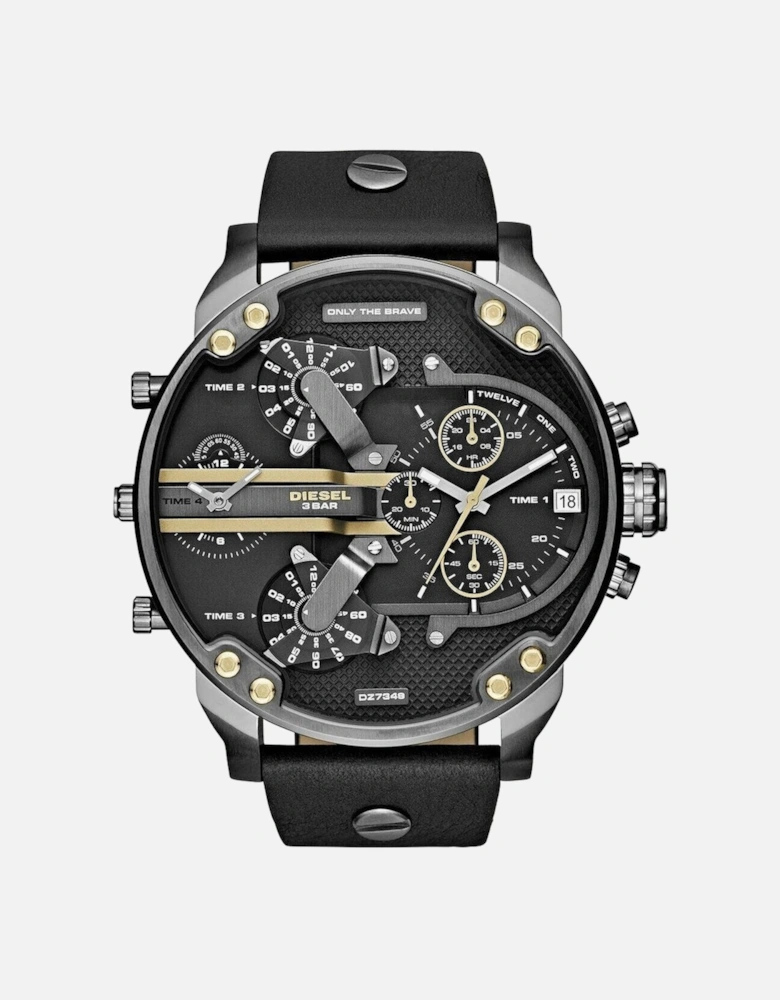 DZ7348 Mr. Daddy 2.0 Black Dial Black Leather Men's Watch