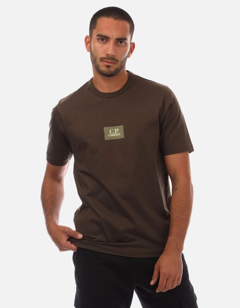 Mercerized Jersey Twisted Small Logo T-Shirt