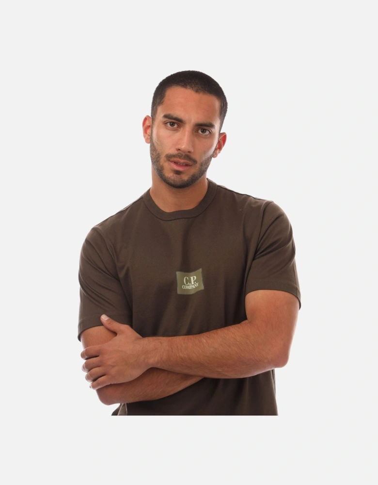 Mercerized Jersey Twisted Small Logo T-Shirt