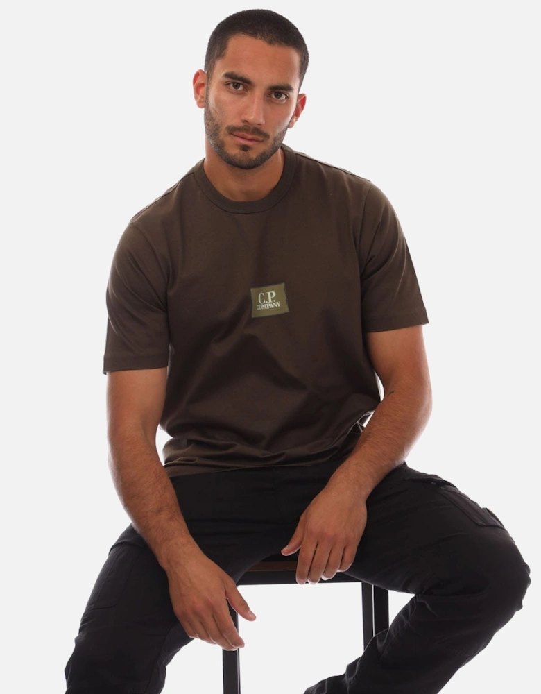 Mercerized Jersey Twisted Small Logo T-Shirt