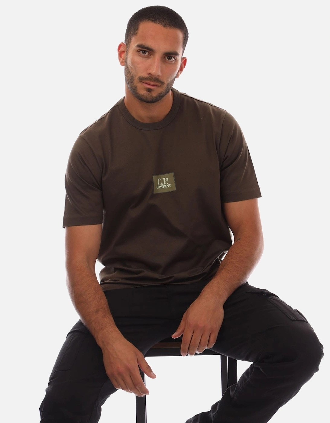 Mercerized Jersey Twisted Small Logo T-Shirt