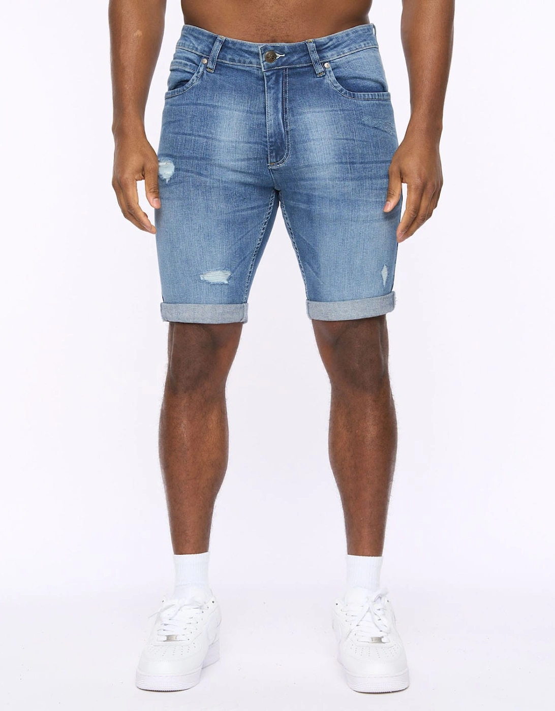 Riptrey Scratch Detail Denim Shorts