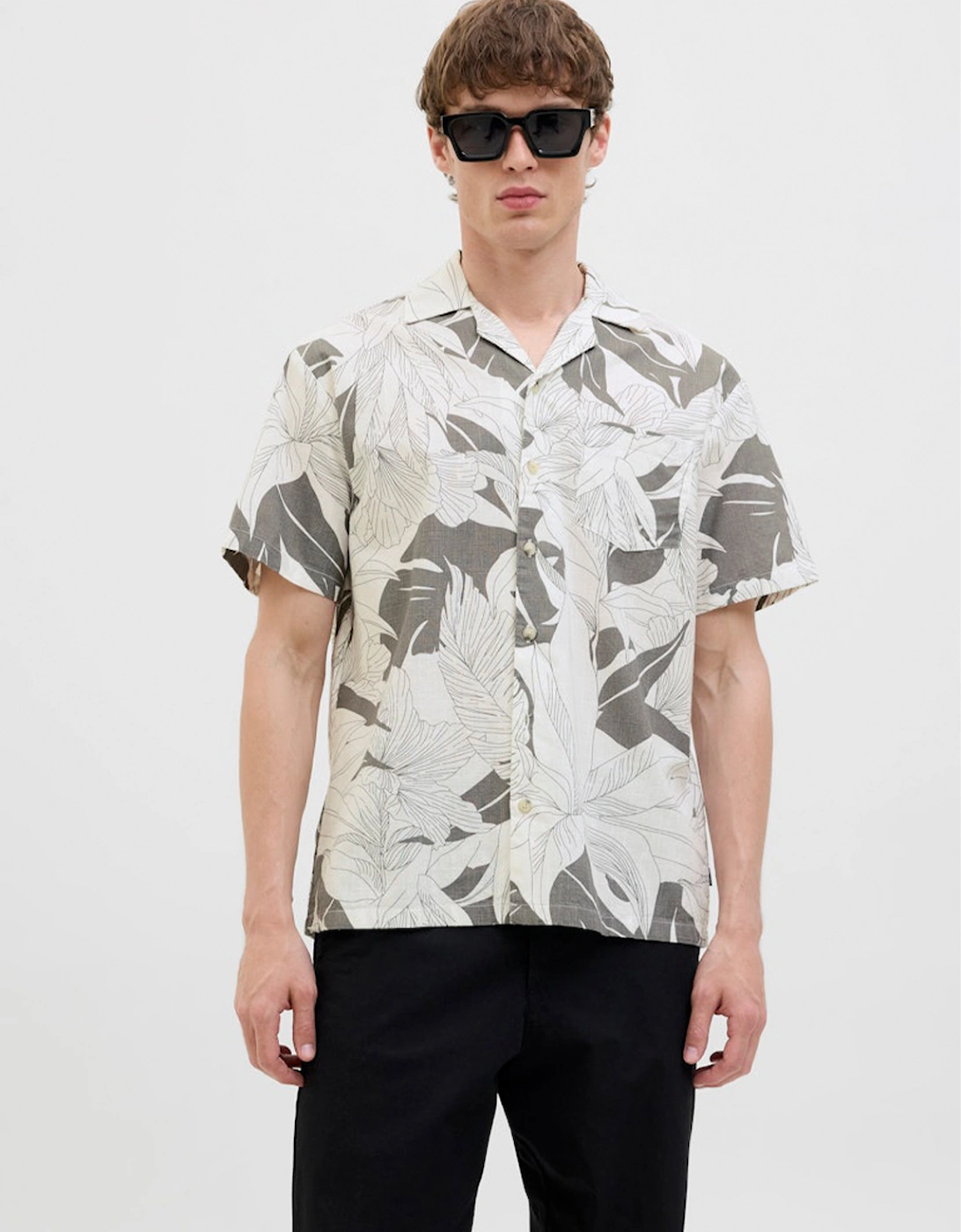 Premium Bahamas Print Resort Short Sleeve Shirt Steeple Grey, 8 of 7