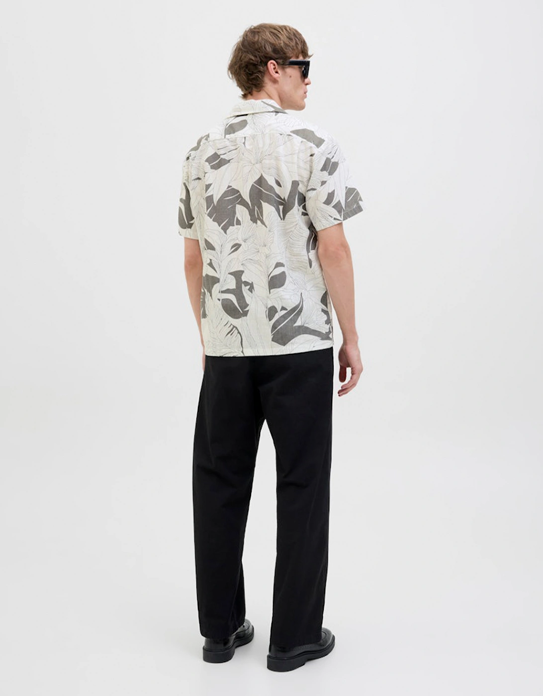 Premium Bahamas Print Resort Short Sleeve Shirt Steeple Grey