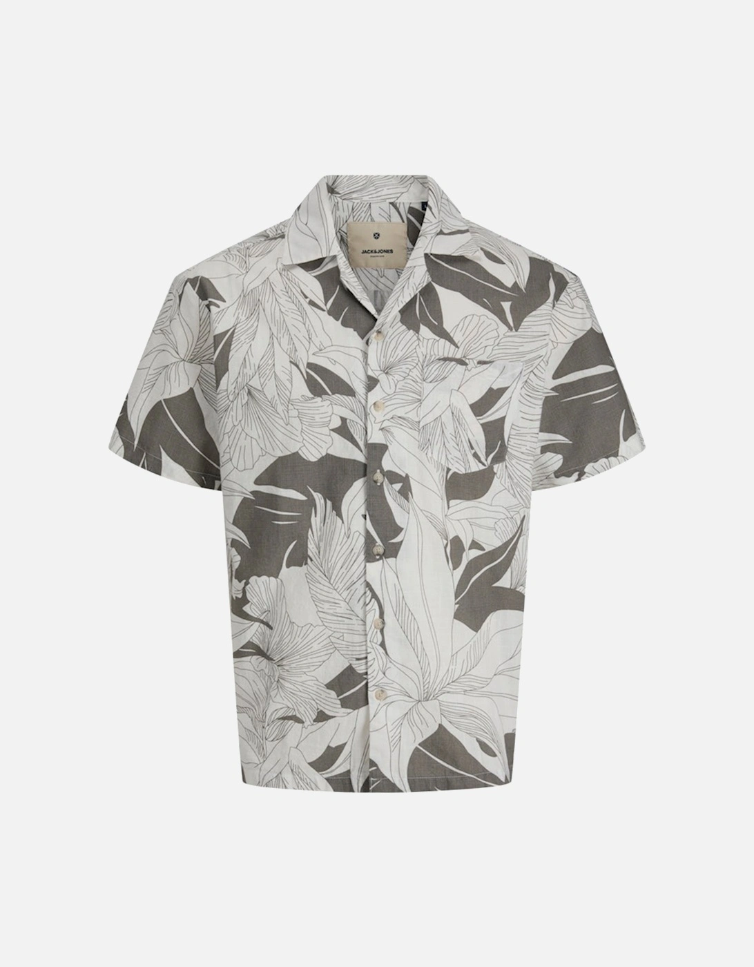 Premium Bahamas Print Resort Short Sleeve Shirt Steeple Grey