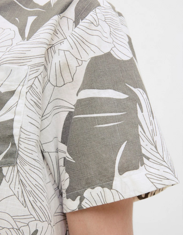 Premium Bahamas Print Resort Short Sleeve Shirt Steeple Grey