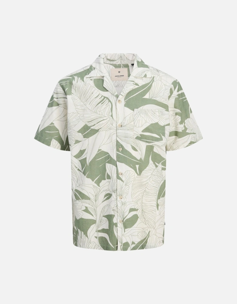 Premium Bahamas Print Resort Short Sleeve Shirt Hedge Green