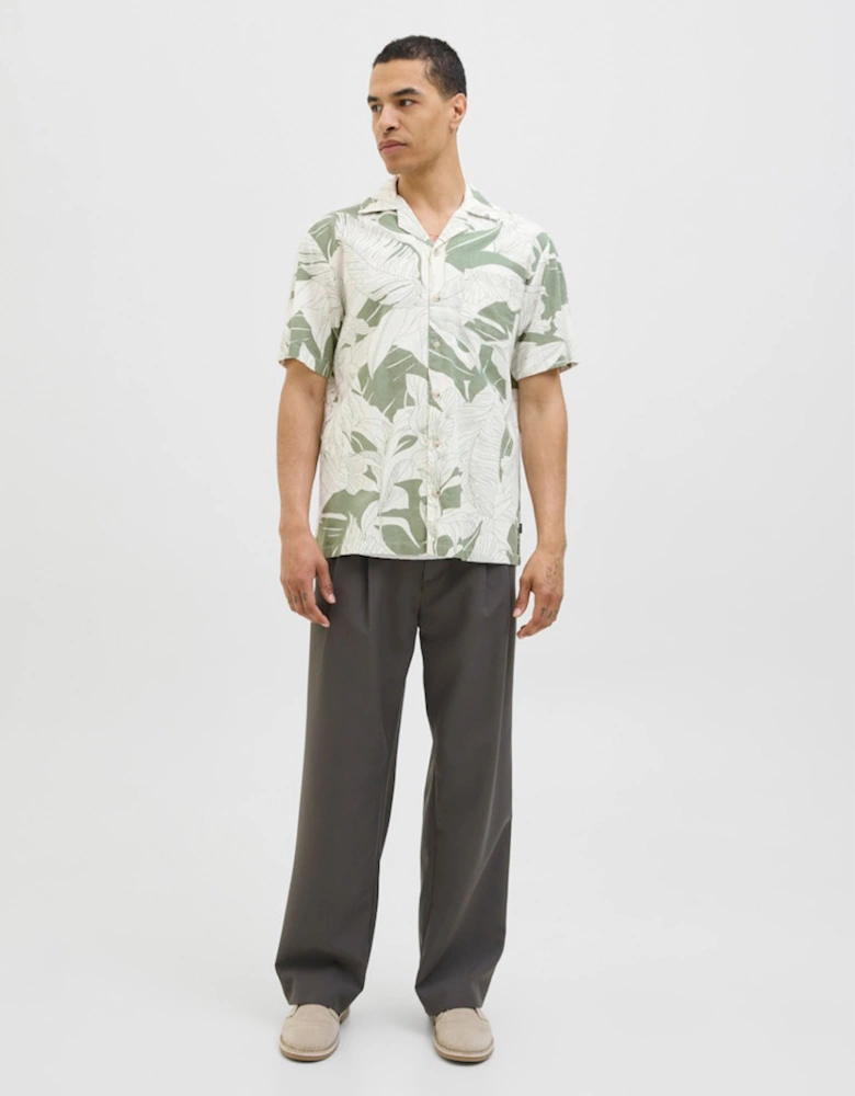 Premium Bahamas Print Resort Short Sleeve Shirt Hedge Green